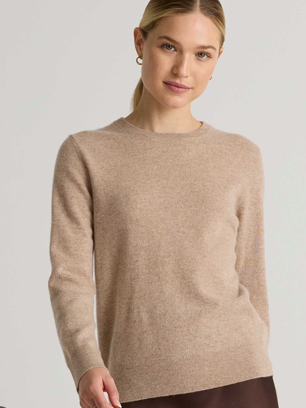 Quince Mongolian Crewneck Sweater Oatmeal L